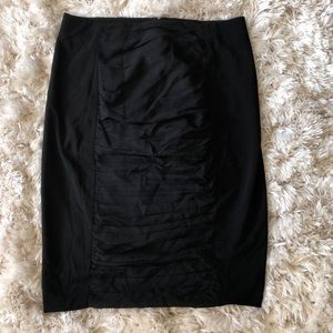 Ann Taylor black ruched pencil skirt